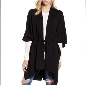 All Saints Ruana Black Traveling Poncho/Sweater- One size